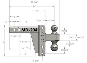Bulletproof Hitches Md204 Trailer Hitch Ball Mount||md204-Tech.Jpg||95||bphmd204||1436782