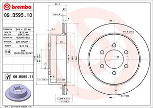 Product of Brembo 09B59511C02 Vented 1 Piece Brake Rotor 