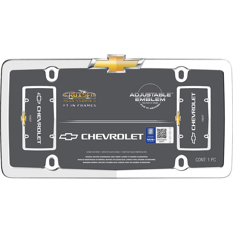 Cruiser 10437 License Plate Frame||10437_P01-Chevy_Chrome_Gold-Inpack.Jpg||86||c3410437||1163871