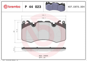 Product of Brembo P44023 Brake Pad - Set Of 4 