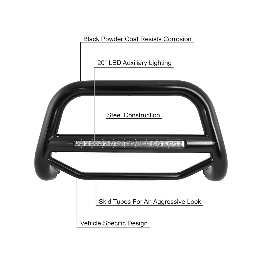 Product of Black Horse Offroad MAB-NIA1702B Bull Bar  with skid plate 