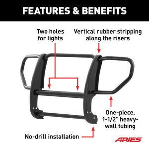 Product of Aries 1051 Grille Guard 1-Piece Black Semi Gloss Powder Coated 