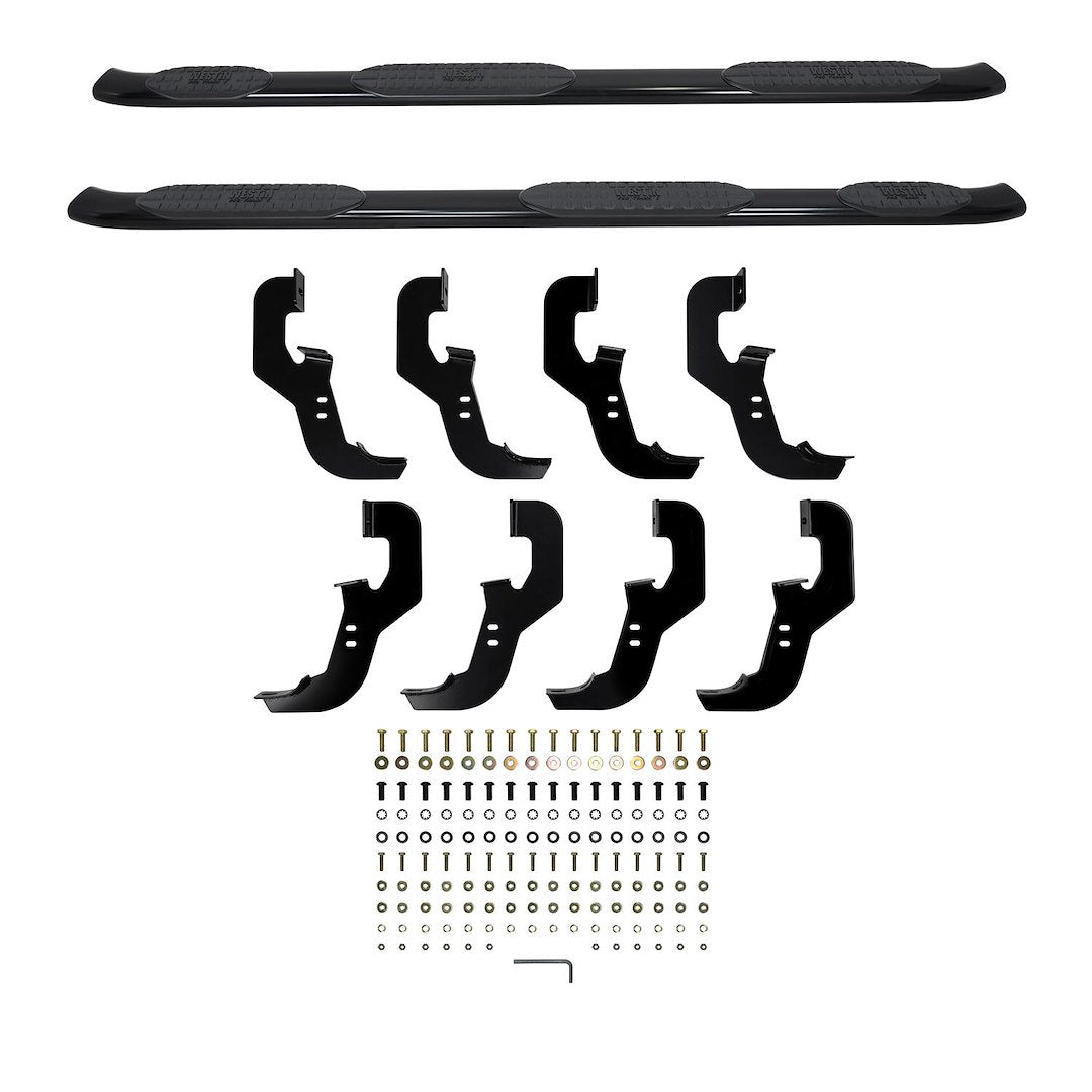 Product of Westin Automotive 21-534685 Black Powder Coated Oval Nerf Bar - Truck Wheel To Wheel 