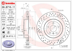 Product of Brembo 09B71011C02 Vented Cross Drilled 1 Piece Brake Rotor 