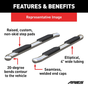 Product of Aries S224053-2 Nerf Bar With Surface Steps 