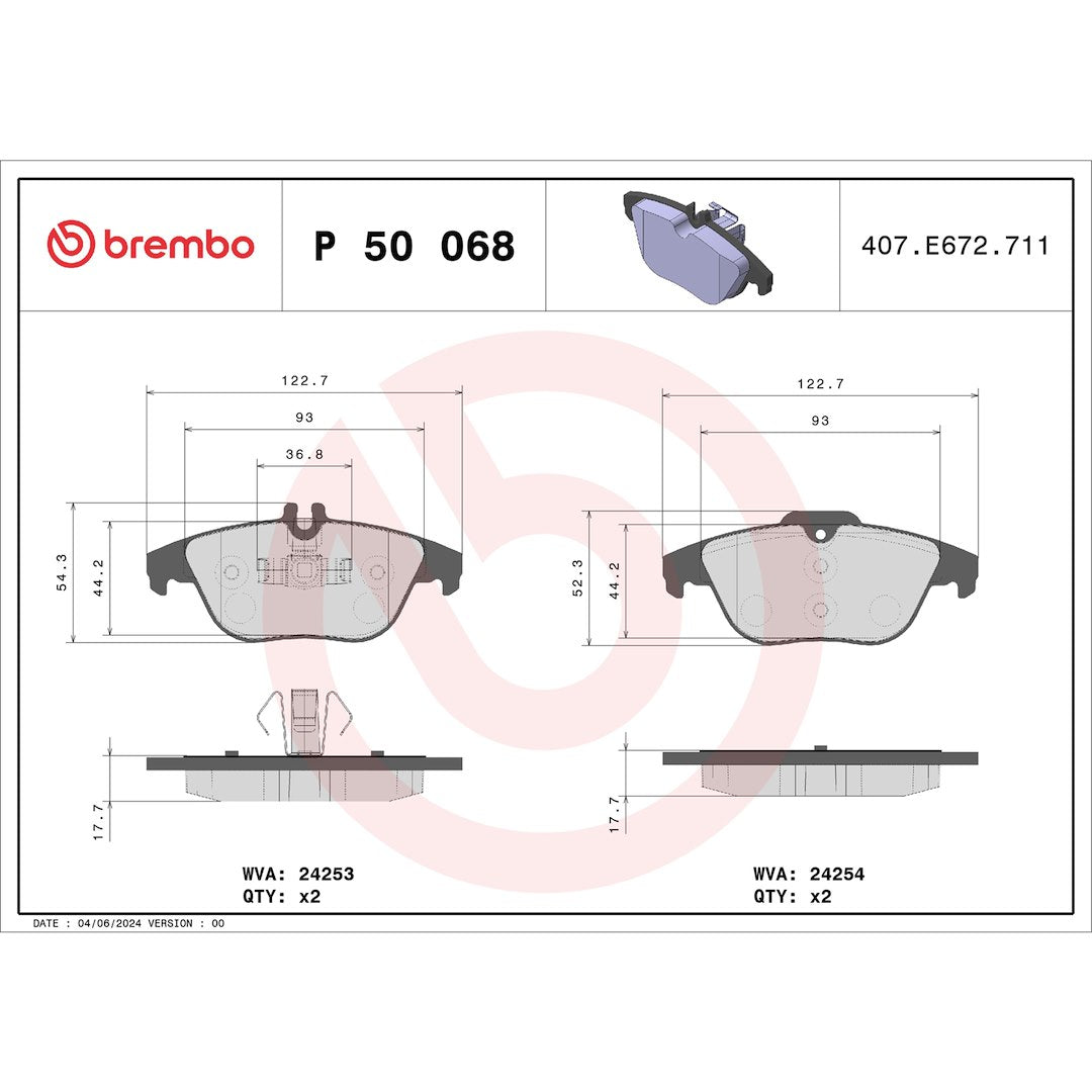 Brembo P50068 Brake Pad||p50068_Drw.Jpg||87||brmp50068||1753442