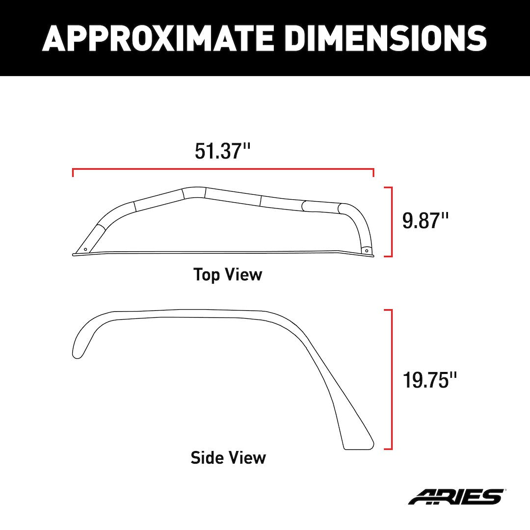 Product of Aries 1500201 Non-Exposed Fasteners Black Fender Flare - Set Of 2 
