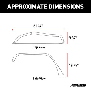 Product of Aries 1500201 Non-Exposed Fasteners Black Fender Flare - Set Of 2 