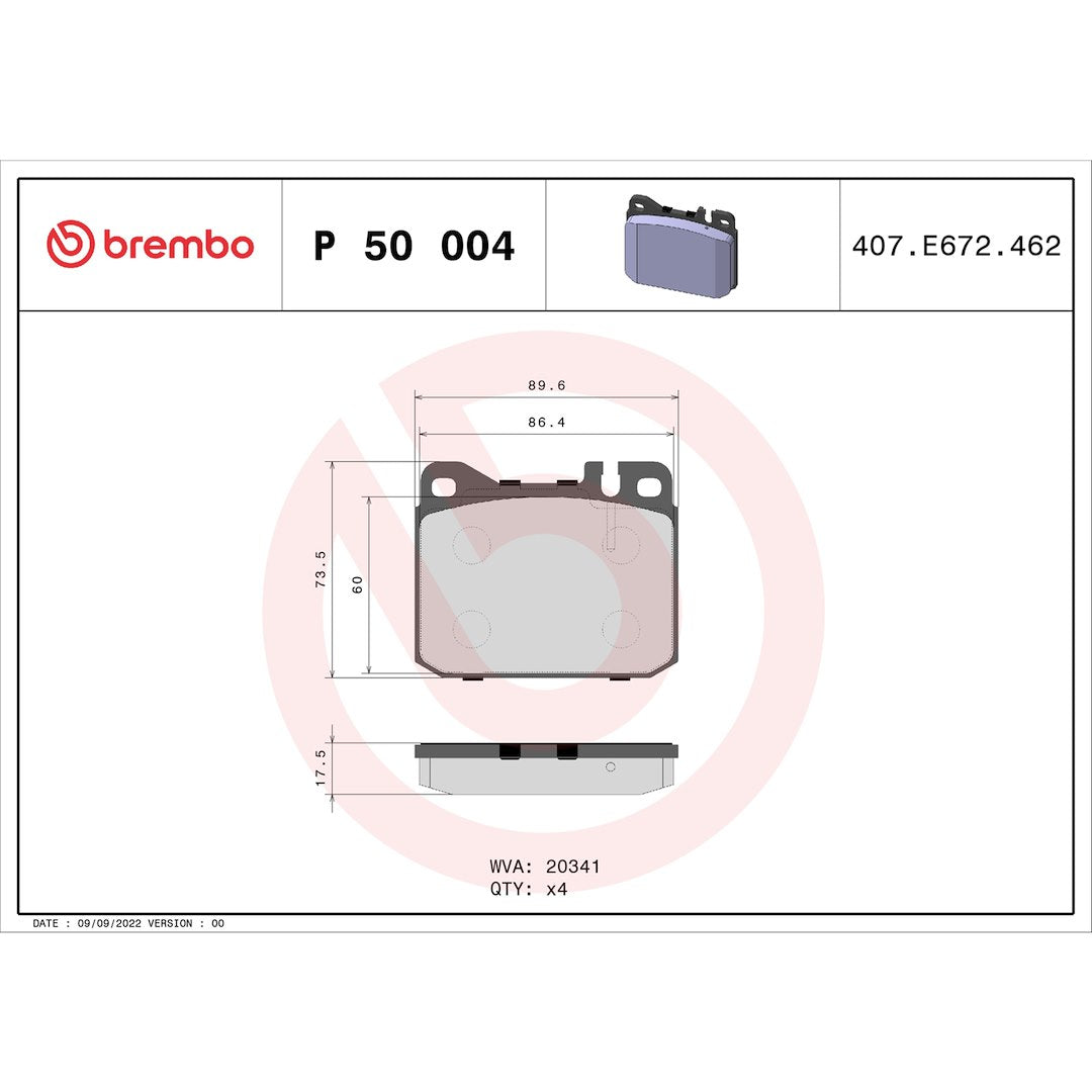 Brembo P50004 Brake Pad||p50004_Drw.Jpg||88||brmp50004||1790687