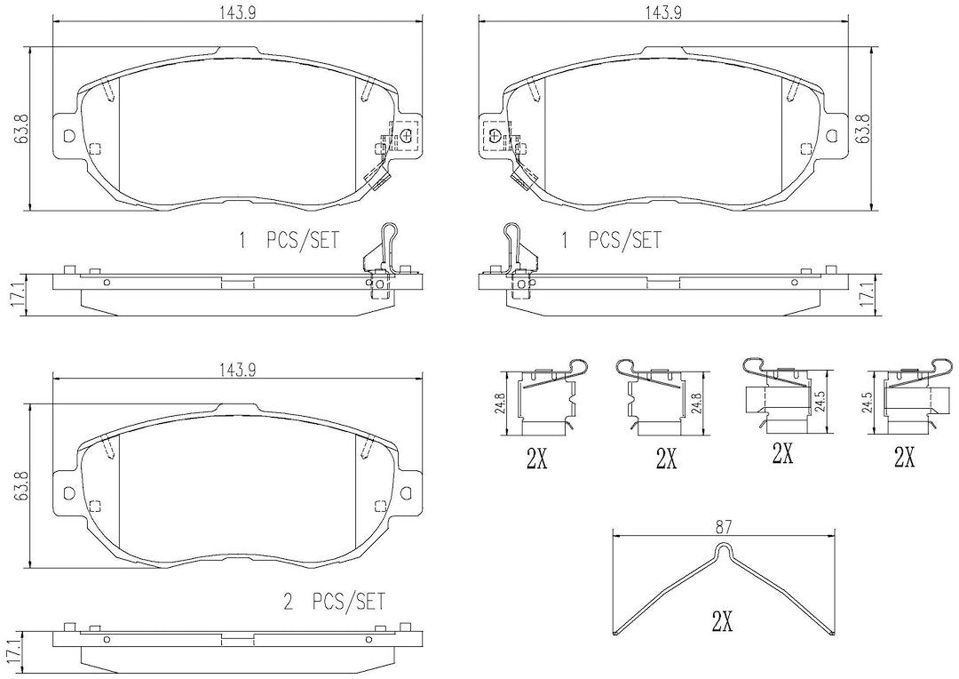 Product of Brembo P83037N Brake Pad - Set Of 4 