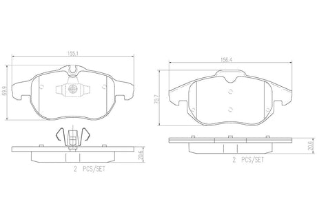 Product of Brembo P59043N Brake Pad - Set Of 4 