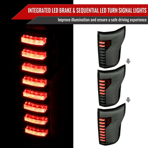 Product of Spec-D Tuning LT-F15015BBLED-SQ-RS Tail Light Assembly 