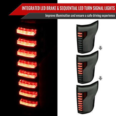 Product of Spec-D Tuning LT-F15015BBLED-SQ-RS Tail Light Assembly 