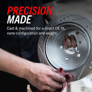 Product of Power Stop AR85154XL Evolution Series Drilled And Slotted 1-Piece Brake Rotor 