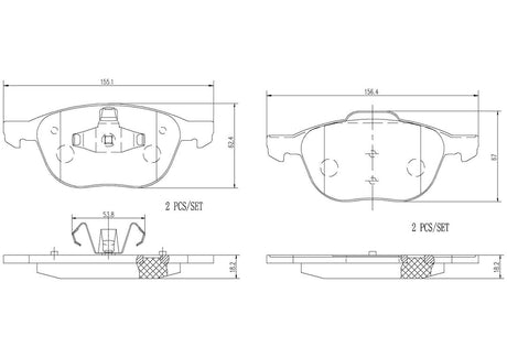 Product of Brembo P24061N Brake Pad - Set Of 4 