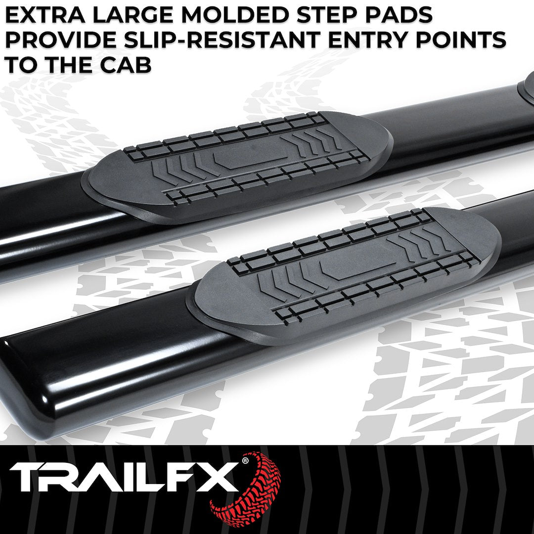 Product of TrailFX A8249B TFX 6" Oval Straight Side Bars Nerf Bar With Surface Steps 