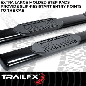 Product of TrailFX A8249B TFX 6" Oval Straight Side Bars Nerf Bar With Surface Steps 