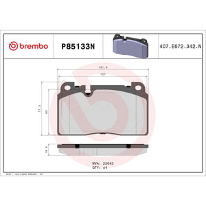 Brembo P85133n Brake Pad||p85133n_Drw.Jpg||89||brmp85133n||1754438