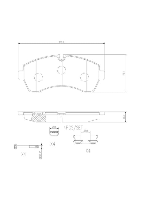 Product of Brembo P50059N Brake Pad - Set Of 4 