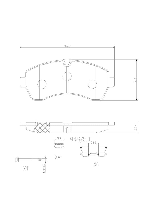 Product of Brembo P50059N Brake Pad - Set Of 4 