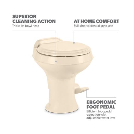 Product of Dometic 302300073 Permanent Full Bowl Flush Toilet , 18-1/4 Inch 