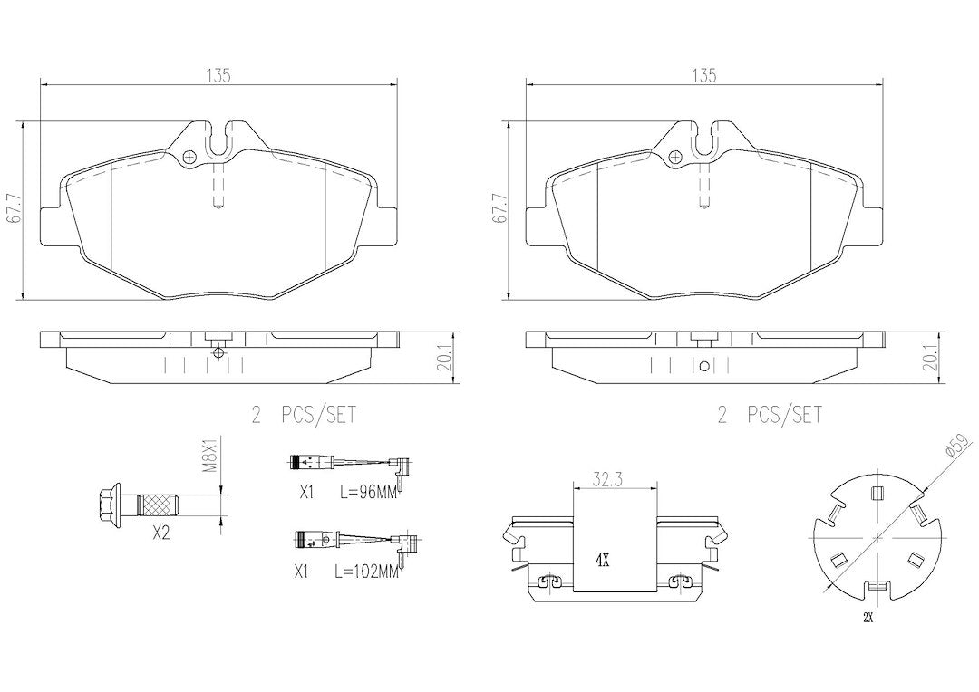 Product of Brembo P50049N Brake Pad - Set Of 4 