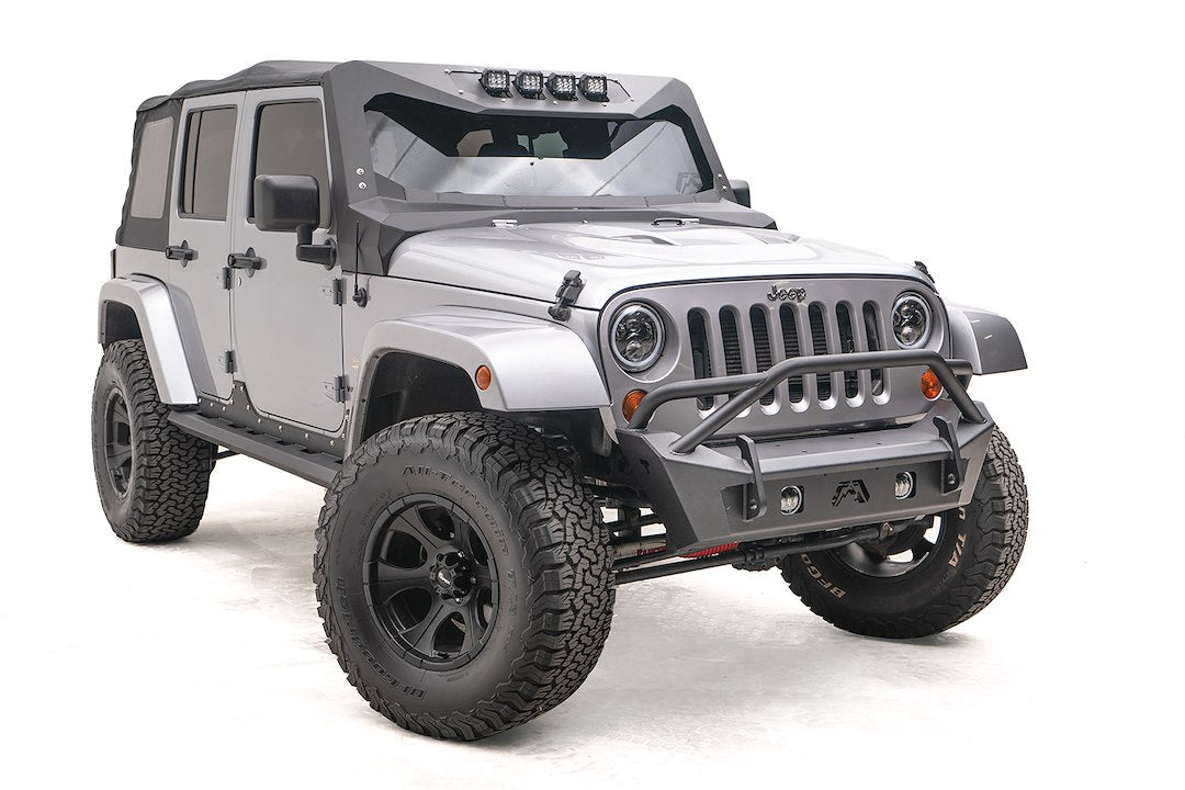 Product of Fab Fours JK07-B1952-1 Stubby Series Steel Powder Coated Bumper 