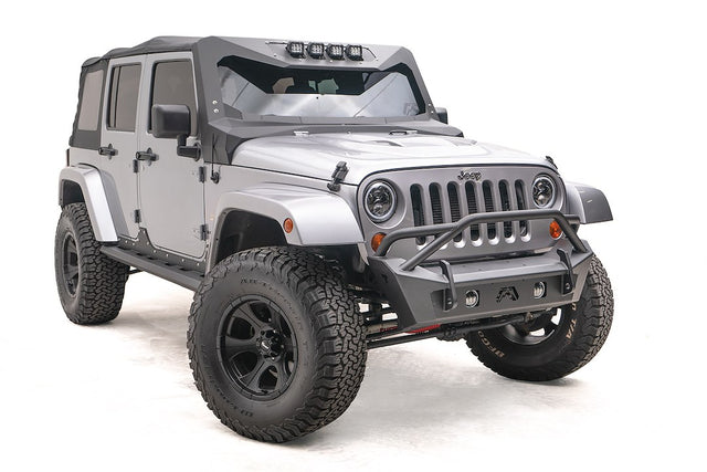 Product of Fab Fours JK07-B1952-1 Stubby Series Steel Powder Coated Bumper 