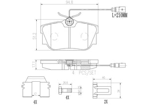 Product of Brembo P85046N Brake Pad - Set Of 4 