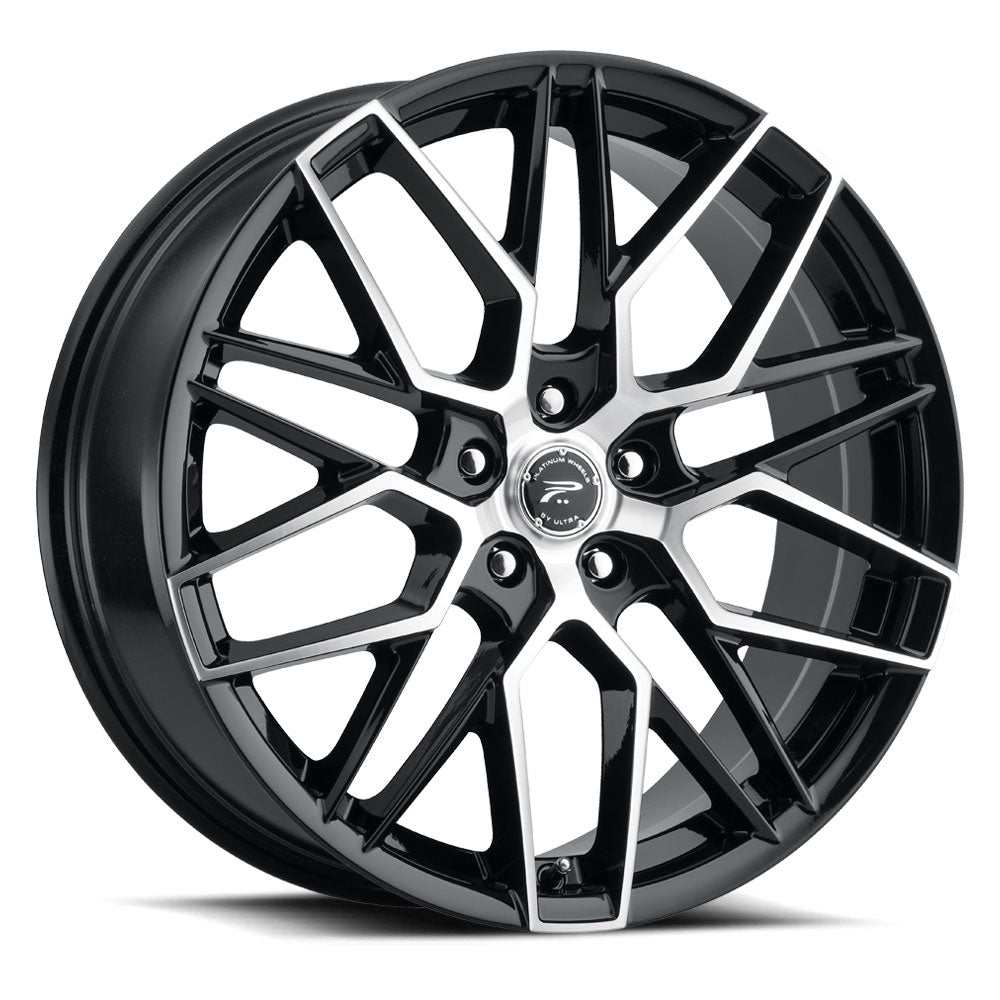 Product of Ultra Wheel 20x8.5 Black With Natural Face Wheel - 5x4.40 Bolt Pattern 