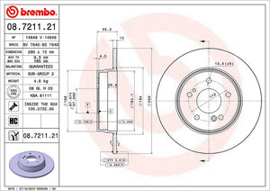 Brembo 08721121c02 Brake Rotor||||87||brm8721121||2008845
