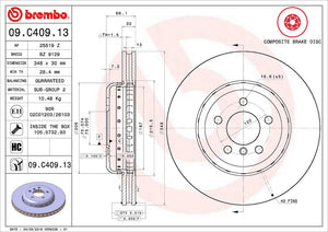 Product of Brembo 09C40913C02 Vented 1 Piece Brake Rotor 