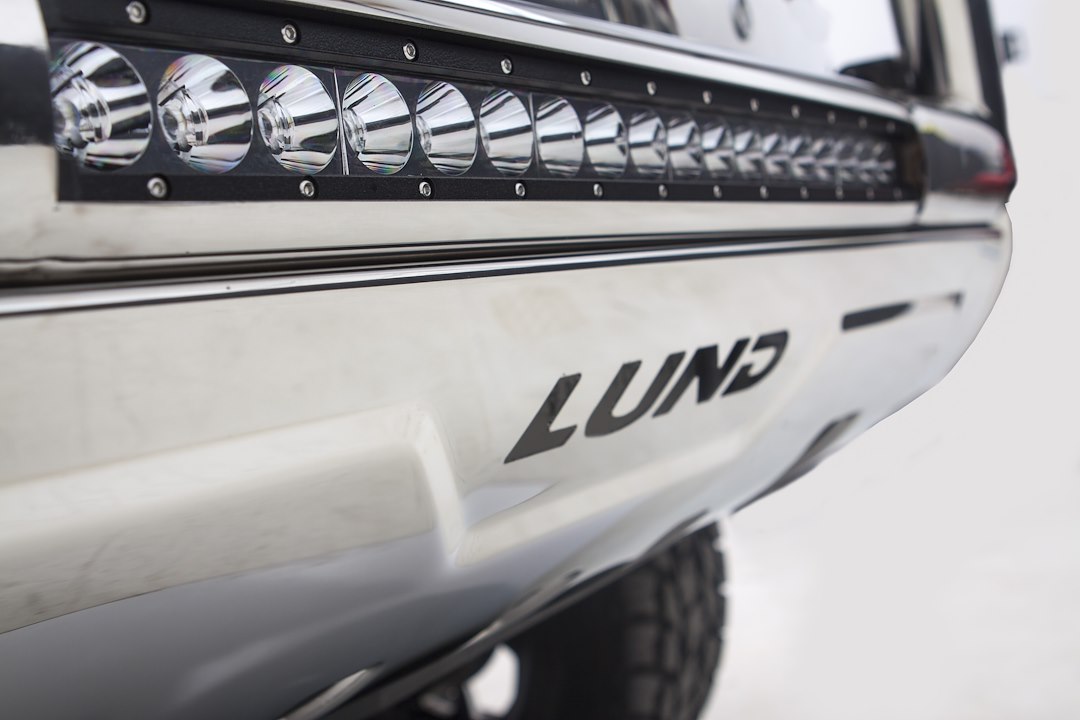 Product of Lund International 47021212 Bull Bar Polished 3-1/2 Inch Yes with skid plate 