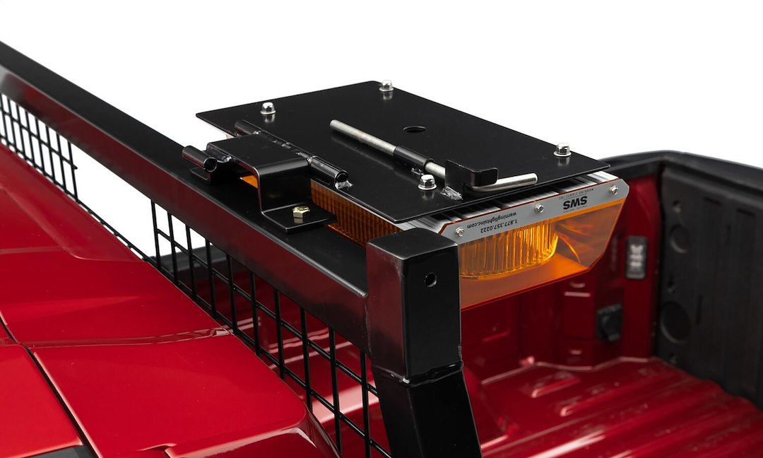 Backrack 91002recf Headache Rack Light Mount||brk_Warninglight_Closeup_Down_91002recf.Jpg||88||b1a91002recf||1571703
