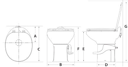 Product of Thetford 42062 Permanent Full Bowl Flush Toilet , 17-7/8 Inch 