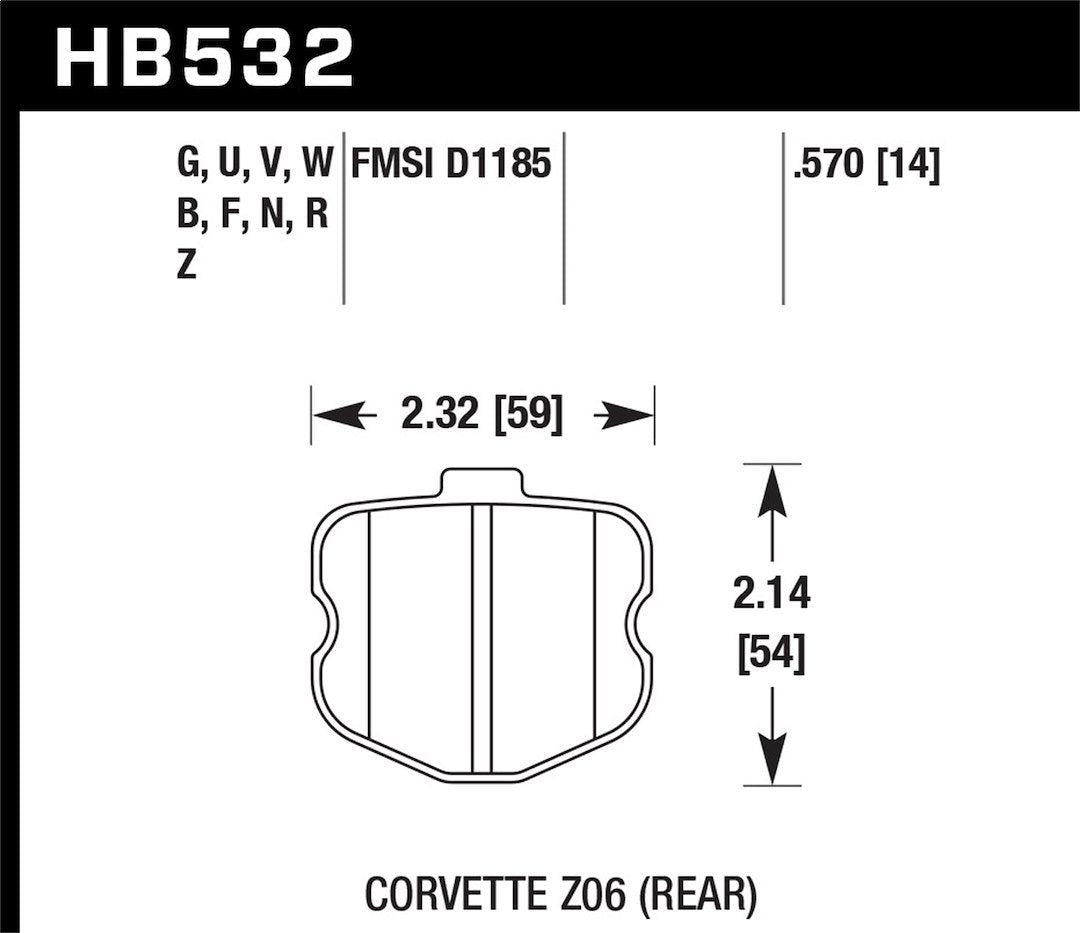Hawk Performance Hb532z.570 Brake Pad||hb532.Jpg||86||h27hb532z570||2253746