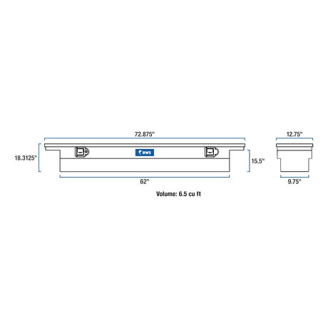 Product of UWS TBSD-72-SL-LP-B Slim Line Low Profile Toolbox 