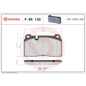 Brembo P85133 Brake Pad||p85133_Drw.Jpg||87||brmp85133||1754435