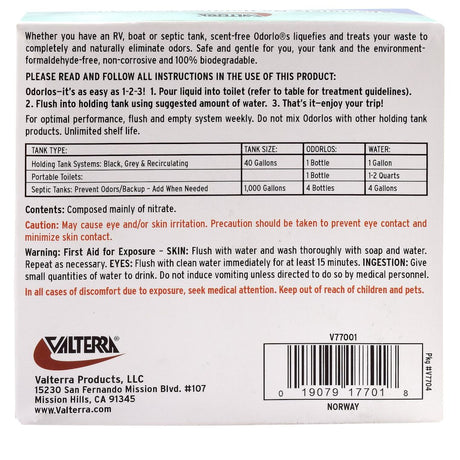 Product of Valterra V77001 Odorless Waste Holding Tank Treatment for 10 Gallon Tanks 