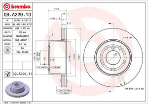 Product of Brembo 09A22911C02 Vented 1 Piece Brake Rotor 