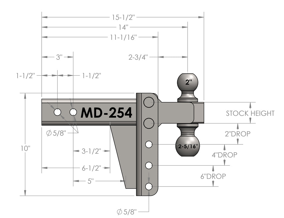 Bulletproof Hitches Md254 Trailer Hitch Ball Mount||md254 (2).Jpg||91||bphmd254||1436588