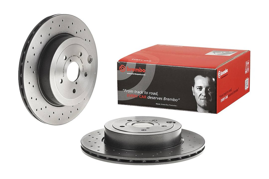 Product of Brembo 09C82911C02 Vented Cross Drilled 1 Piece Brake Rotor 