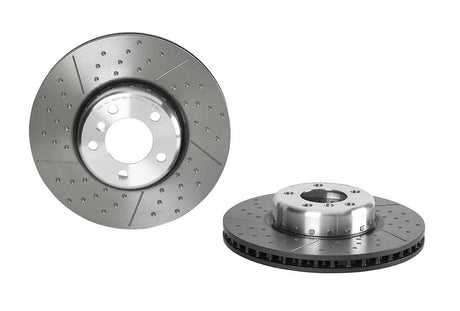 Product of Brembo 09C39813C02 Vented Cross Drilled 1 Piece Brake Rotor 