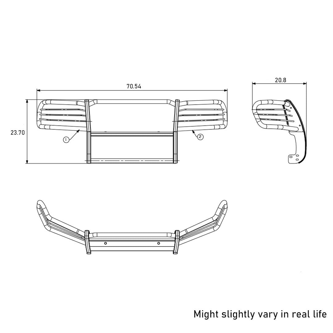 Product of Black Horse Offroad 17A080200MA-PLFR Grille Guard  