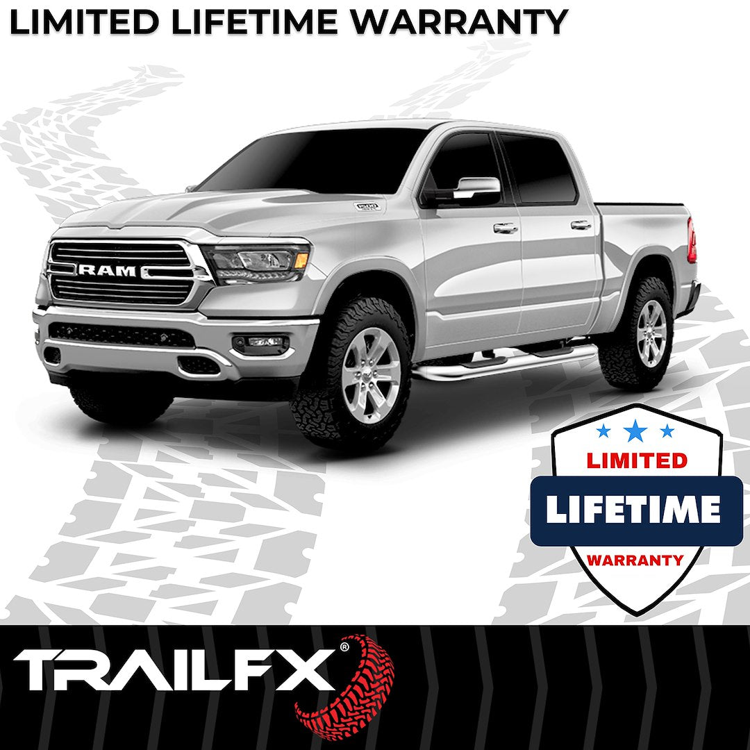 Product of TrailFX A1013S TFX 4" Oval Tube Side Steps Nerf Bar With Surface Steps 