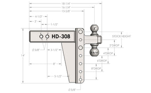 Bulletproof Hitches Hd308 Trailer Hitch Ball Mount||hd308 (2).Jpg||92||bphhd308||1763240