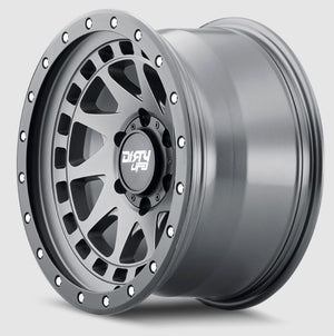 Product of Dirty Life Race Wheels 17x9 Graphite With Black Lip Wheel - 6x5.50 Bolt Pattern 