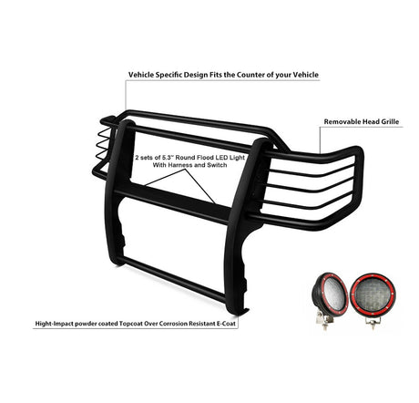 Product of Black Horse Offroad 17T80202MA-PLFR Grille Guard  