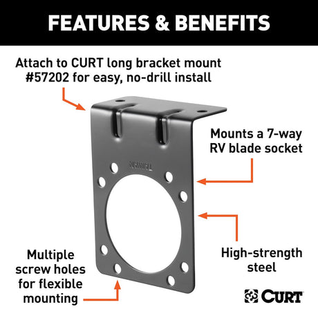 Curt 58290 Trailer Wiring Connector Mounting Bracket||58290_3008x1990_Fa.Jpg||86||c9358290||963138