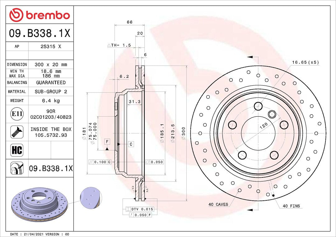Brembo 09b3381xc02 Brake Rotor||09b3381xc02.Jpg||85||brm09b3381x||1684243